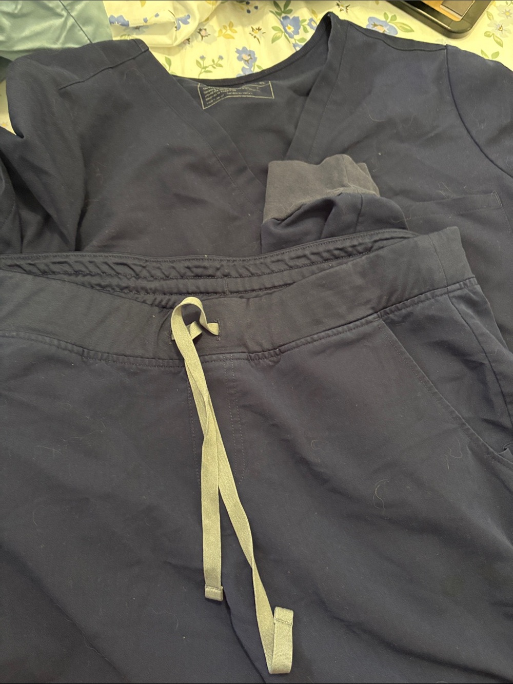 Figs Navy two tops and joggers
